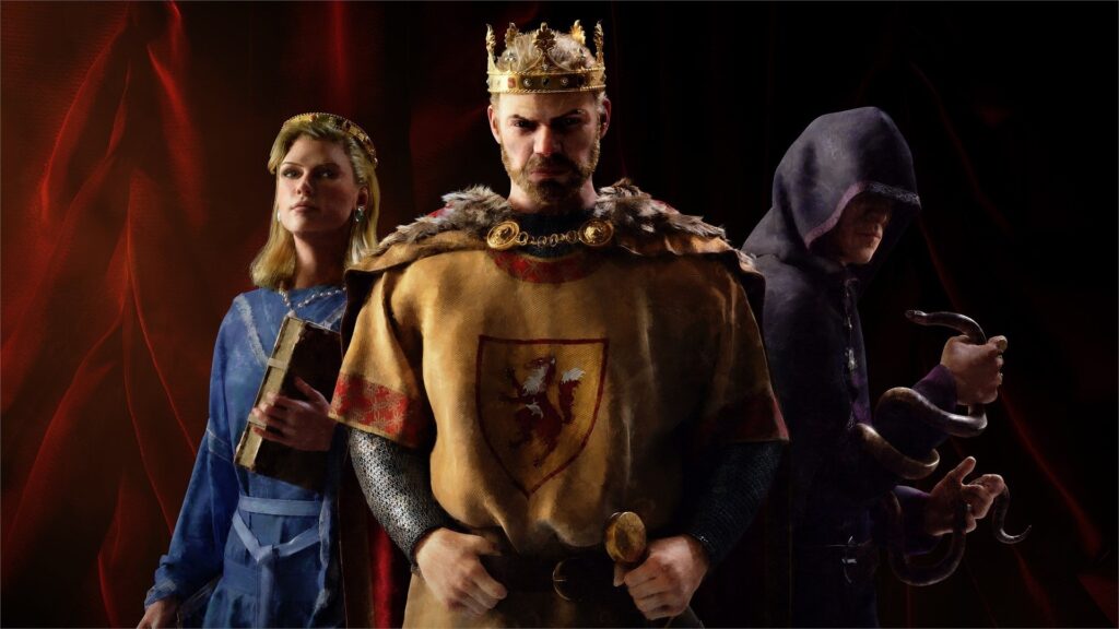 jogo Crusader Kings III, um dos melhores jogos com história, focado em estratégia, dinastias e escolhas políticas marcantes
