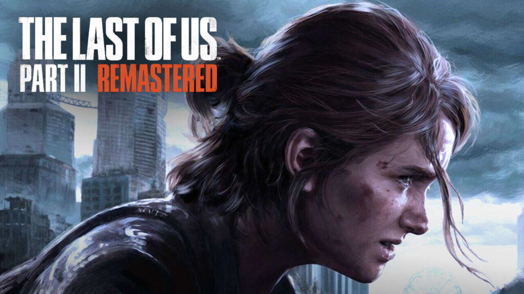 Imagem do jogo The Last Of Us Part II, com a Ellie, olhando com um olhar feroz.