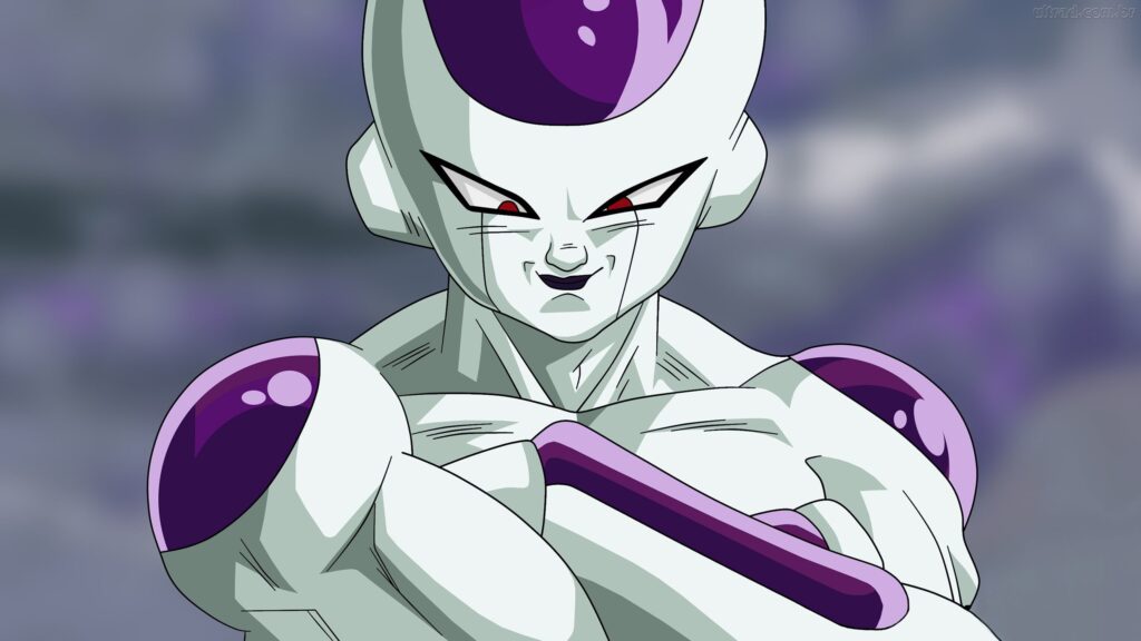 Frieza, um dos vilões dos animes mais icônicos, exibindo sua crueldade e poder em Dragon Ball.