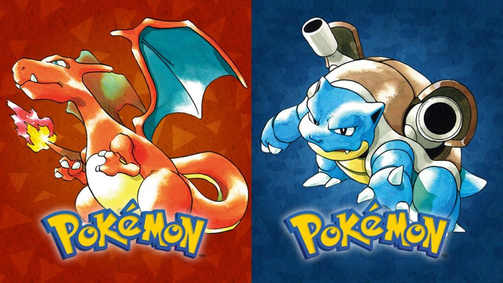 Imagem das capas do Pokémon Red e Blue