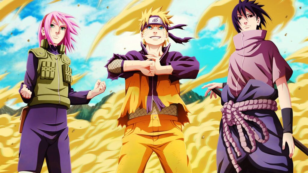 Time 7 de Naruto mostrando a dinâmica entre os personagens principais que definiram uma geração