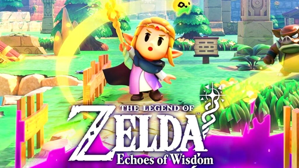 Link atravessando portais temporais em Zelda Echoes of Eternity