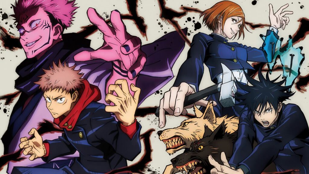 Imagem dos personagens do anime Jujutsu Kaisen