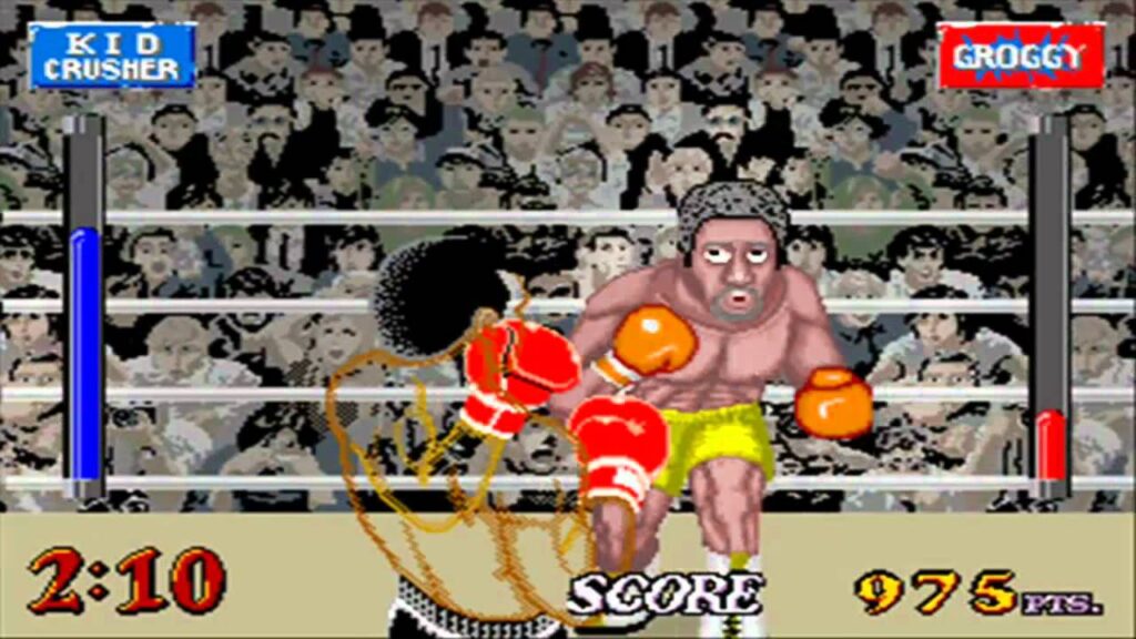 ela do jogo Heavyweight Champ de 1976, mostrando dois boxeadores pixelizados