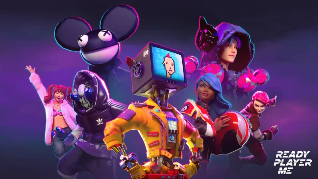 Avatares coloridos de jogadores em um ambiente de jogo online, participando de um evento virtual. Games como experiências sociais.