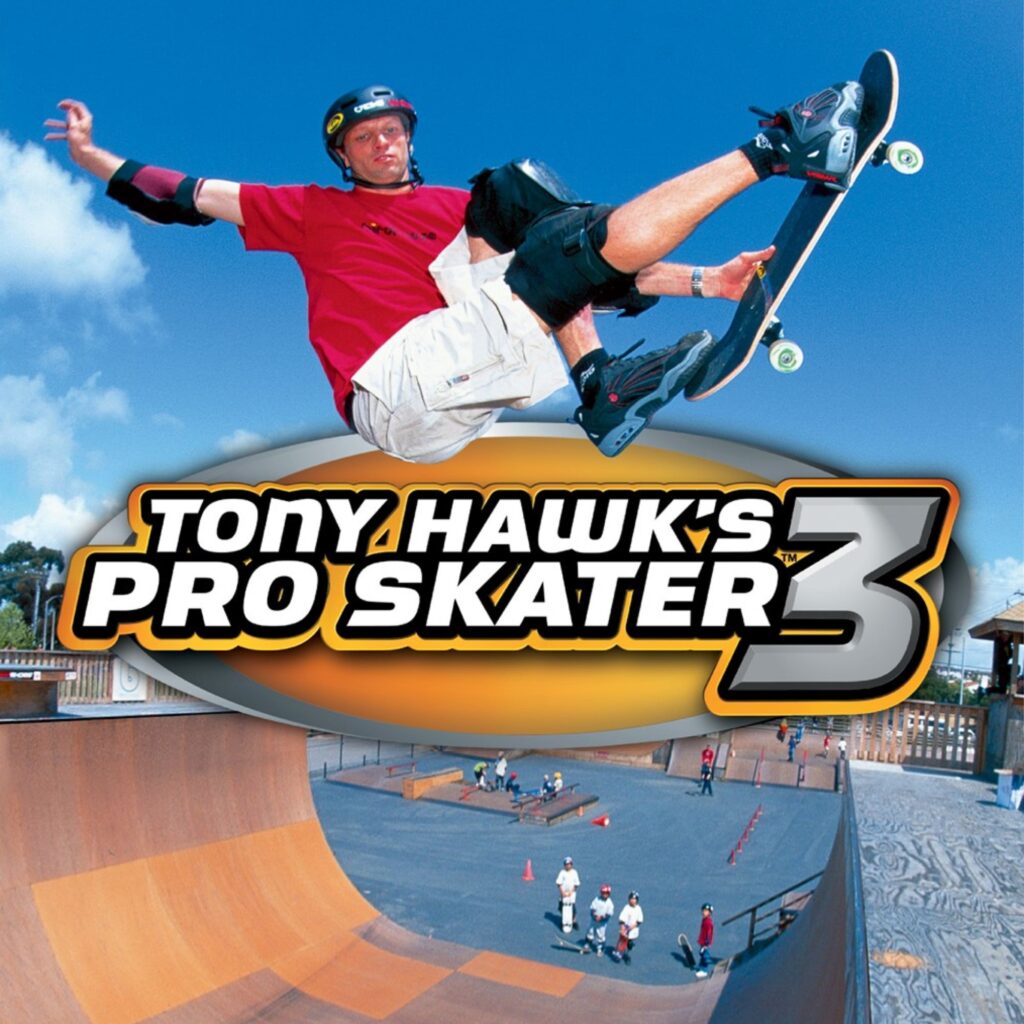 Skatista realizando manobra espetacular em Tony Hawk's Pro Skater