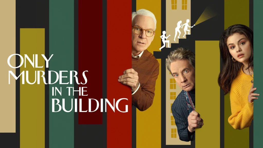 Protagonistas de Only Murders in the Building analisando pistas, lançamento da disney+