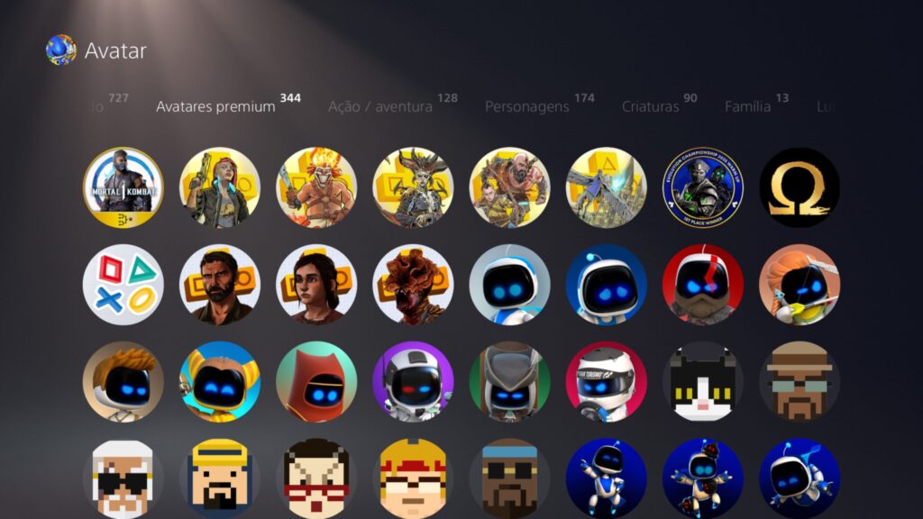 avatares clássicos do PlayStation 3