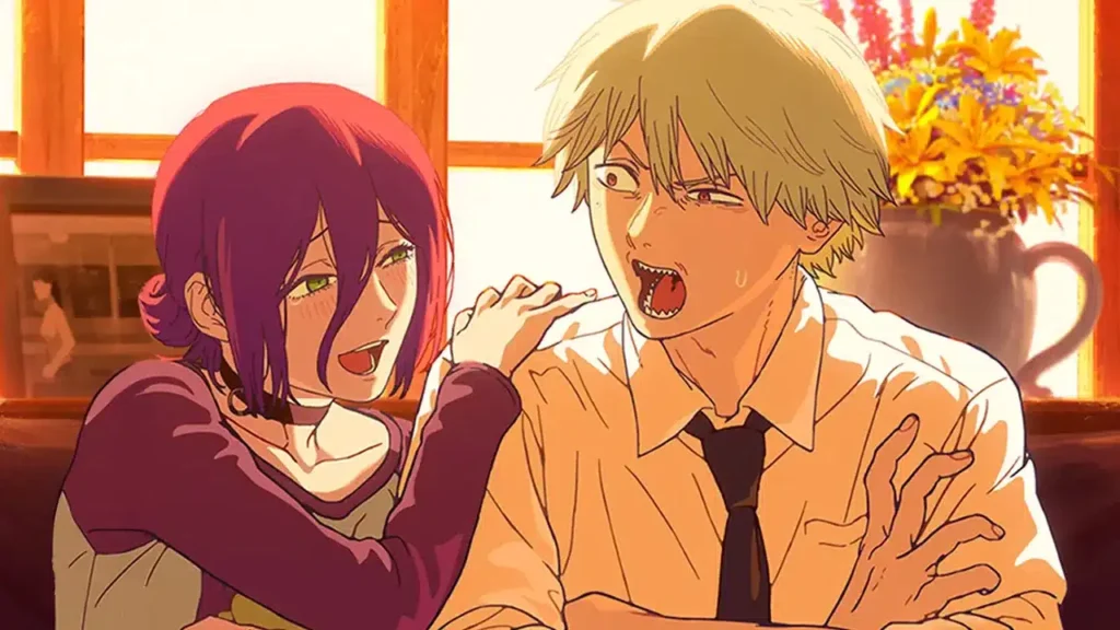 Cena de Chainsaw Man mostrando o protagonista Denji ao lado de Reze, personagem central do novo filme