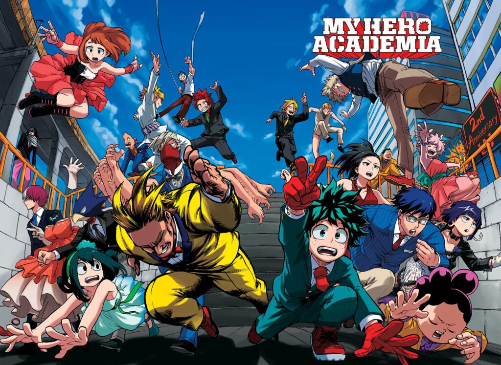 Personagens principais de My Hero Academia em poses