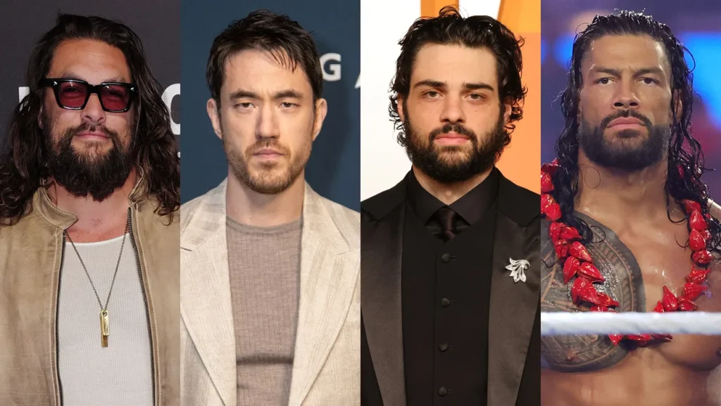 Elenco principal do filme Street Fighter 2026: Andrew Koji como Ryu, Noah Centineo como Ken, Jason Momoa como Blanka"