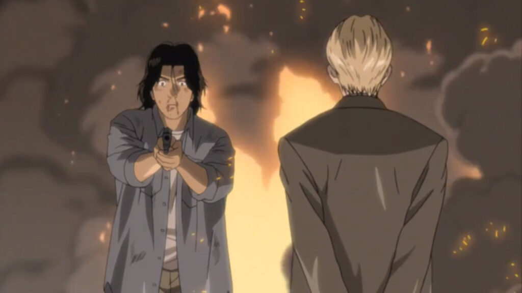 Johan Liebert e o Dr. Tenma do anime Monster